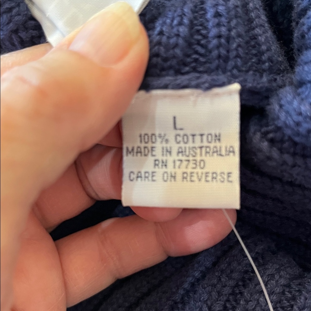 New Vintage women’s Field Gear cotton blue pull over turtleneck sweater. Large - Picture 9 of 14